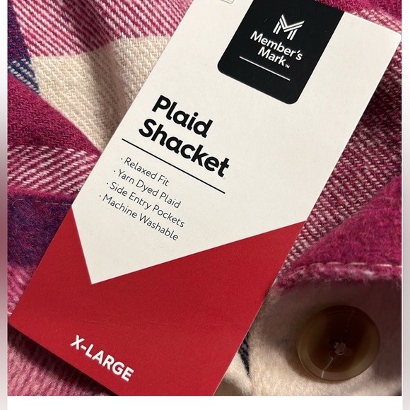 🩷💜💙🤍 NWT Members
Mark Pink Plaid Perfect Shacket (XL) Button Down Wool Blend - Picture 9 of 12